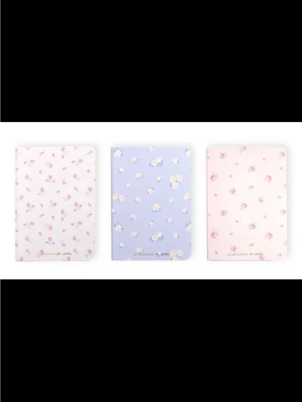 New -LoveShackFancy 3 Piece Floral Mini Journa and Bow Sparkle Pen Set